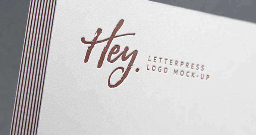 Letterpress Logo Mockup Templates Photoshop PSD Free