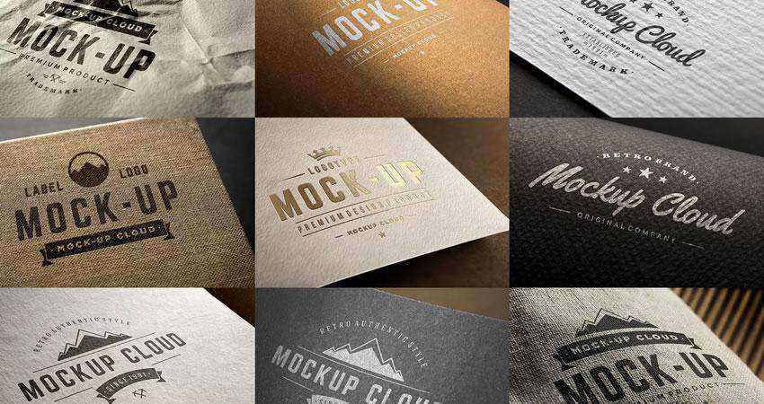 Logo Mockup Set Photoshop PSD Free