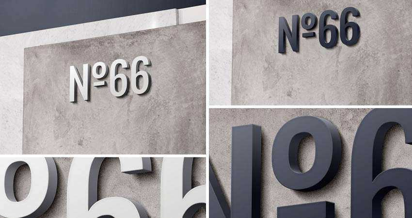 3D Wall Logo Mockup Photoshop PSD Free