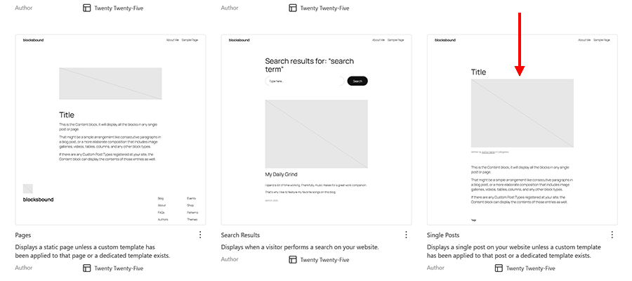 Choose the Single Posts theme template.