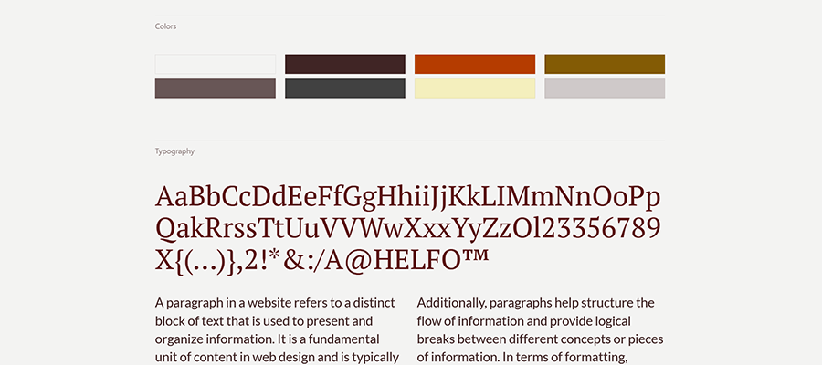 The custom color and typography of our style variation.