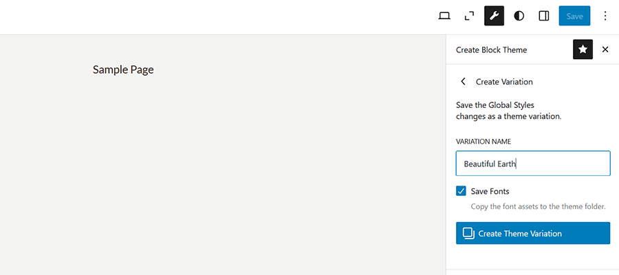 We saved our custom style variation.